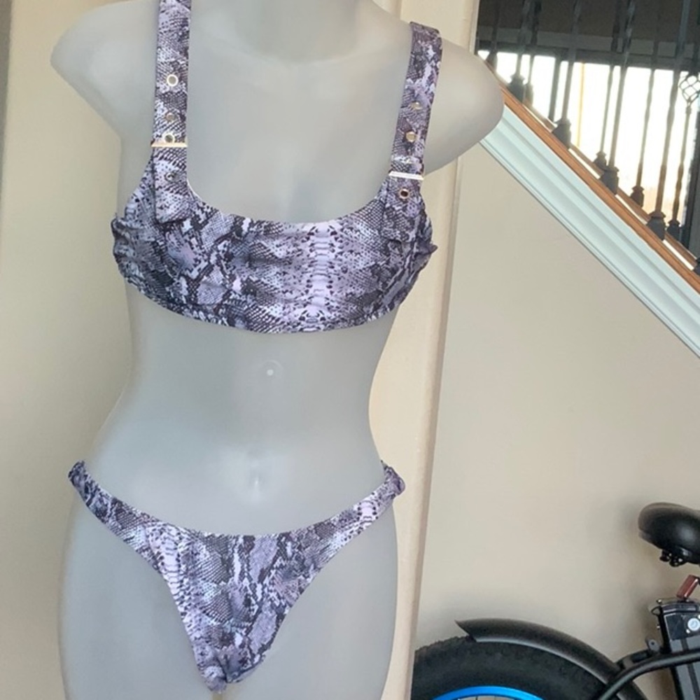 Ibiza Vibe snakeskin print 2 piece bathing suit
